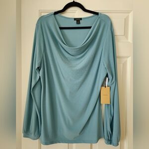 Halogen Sky Blue Long Sleeve Top NWT
